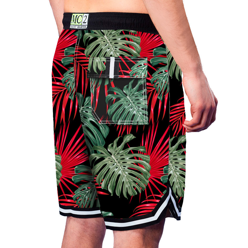 Badeshorts mit tropischem Print im Surf-Stil