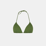 Woman military green triangle top