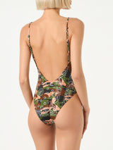 Mimetic bandanna print one piece swimsuit