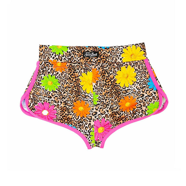 Mädchen-Strandshorts mit Gänseblümchen-Lächeln-Print