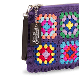 Gehäkelte Umhängetasche Clutch „Parisienne“ in Violett