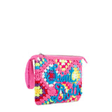 Pouch Parisienne rosa crochet con ricamo Saint Barth