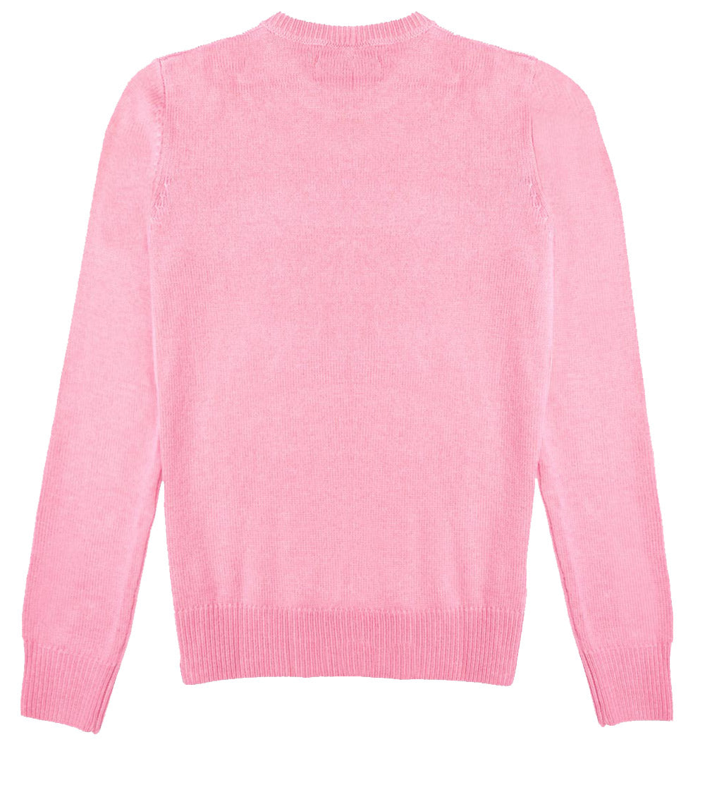 Maglione rosa da donna ricamo All you need is love