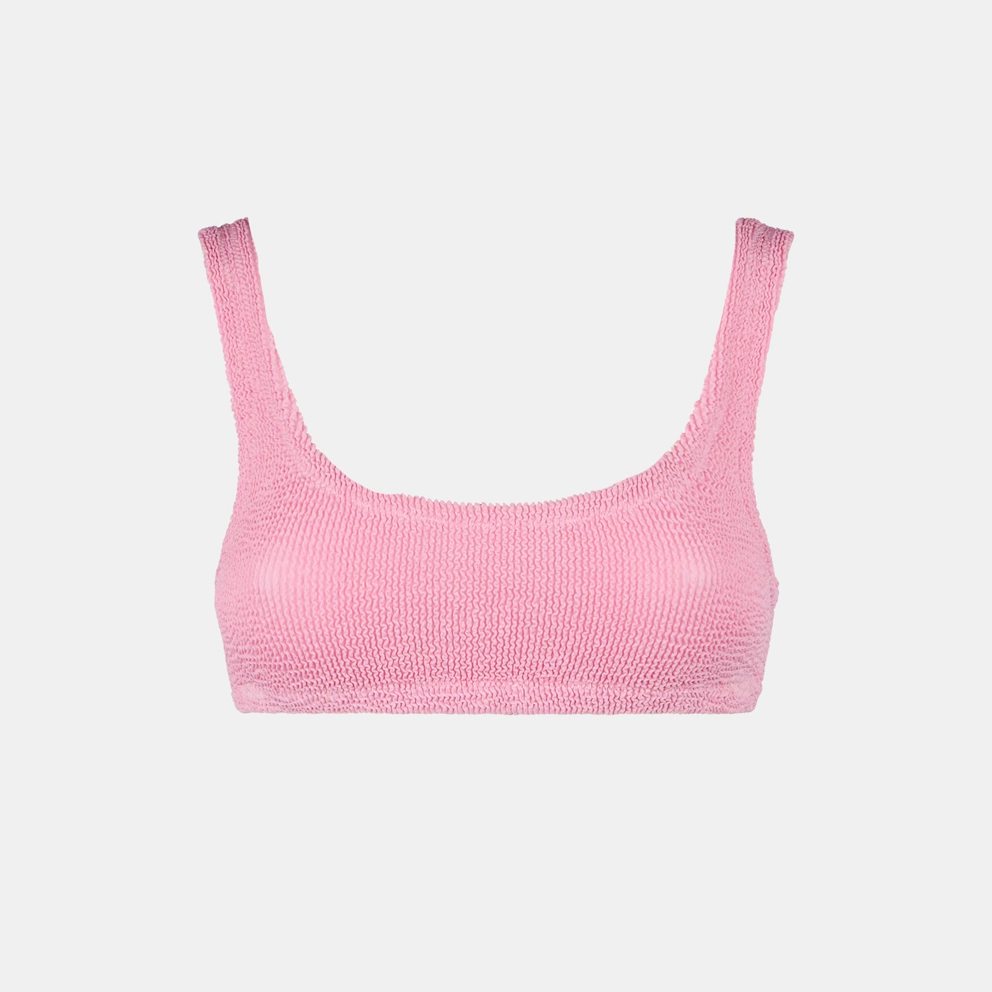 Woman pink crinkle bralette top swimsuit