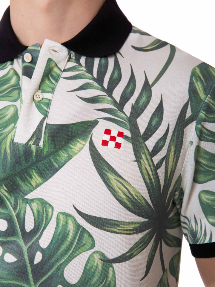 Man polo with leaves print - MC2 Saint Barth