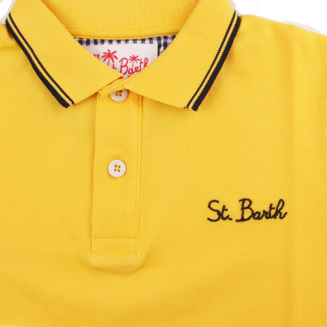 Stretch piquet polo with front embroidery - MC2 Saint Barth