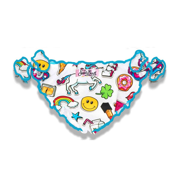 Girl swim briefs with unicorn print