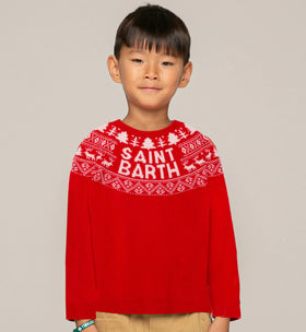 Maglione da bambino Saint Barth con stampa norvegese