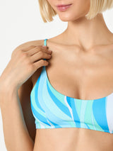 Damen-Bralette-Bikini mit Shape-Wave-Print