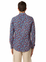 Man muslin cotton Sikelia shirt with crab print