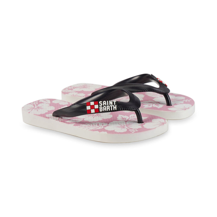 Infradito Bambina con stampa ibiscus hawaiano