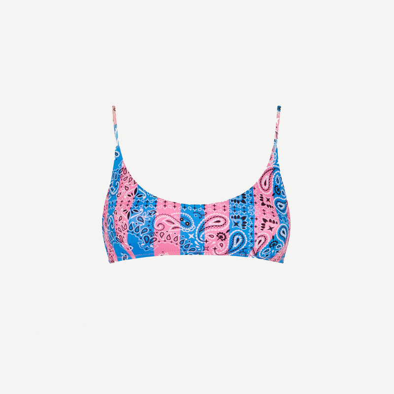 Bralette donna con stampa bandana a righe