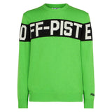 Maglia da uomo verde fluo con scritta Off-Piste