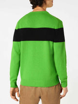 Maglia da uomo verde fluo con scritta Off-Piste