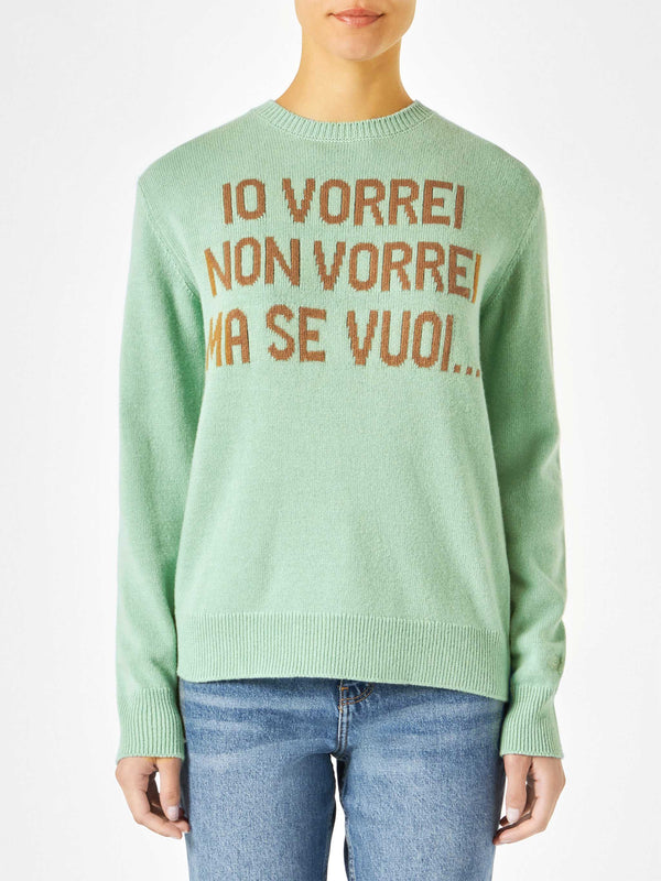 Grüner Damenpullover mit Jacquard-Print | NIKI DJ SONDEREDITION