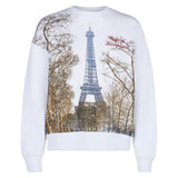 Damen-Fleece-Sweatshirt mit Paris-Postkartendruck