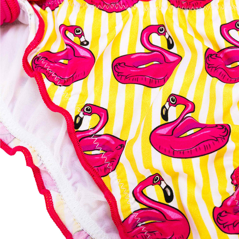 Mädchen-Triangel-Bikini mit Flamingo-Print