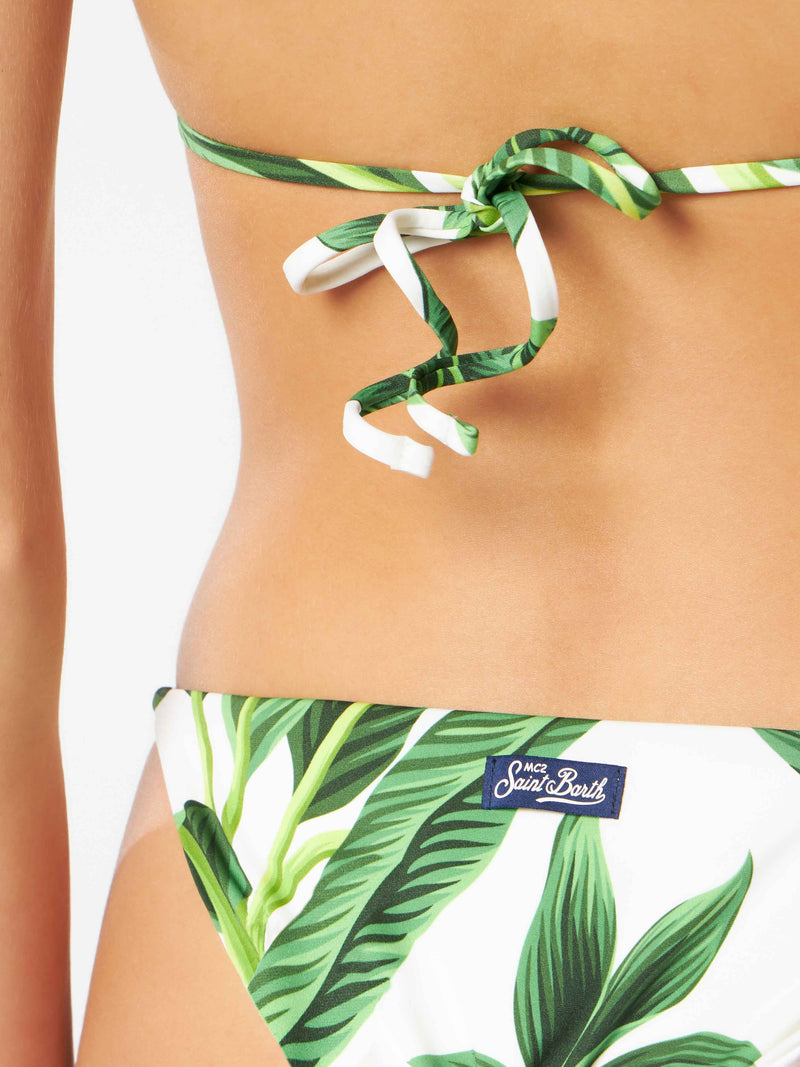 Bikini da donna a triangolo con stampa tropicale