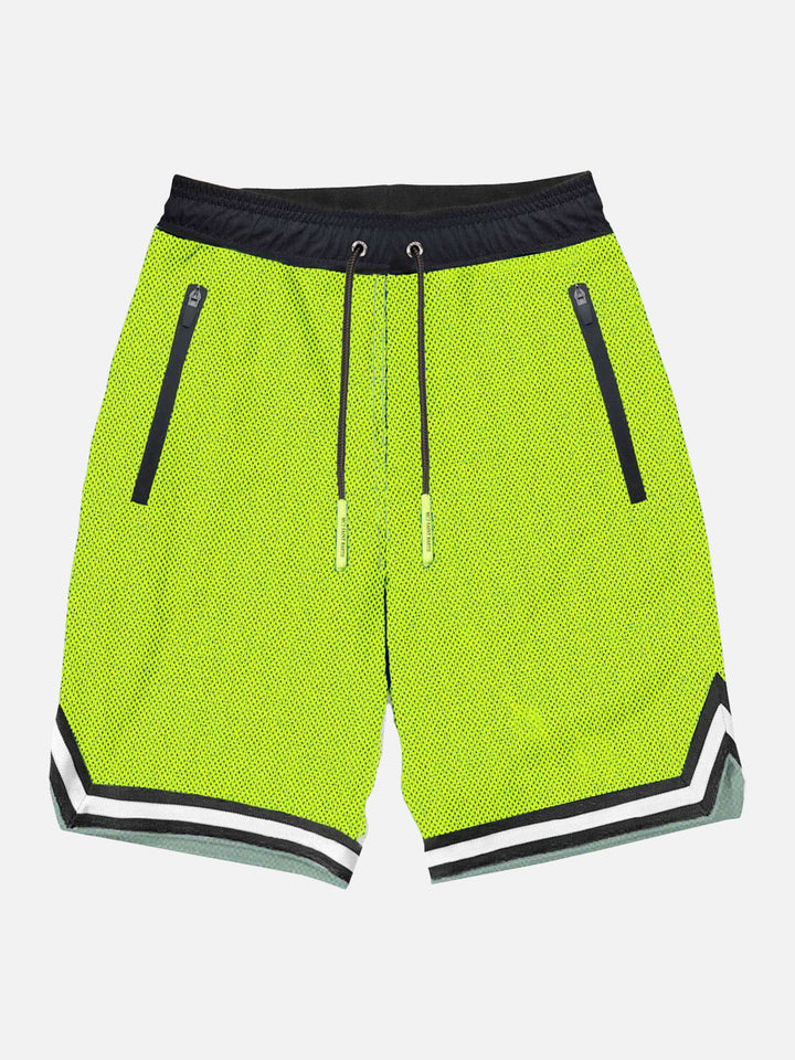 Fluogelbe Badeshorts im Surf-Stil