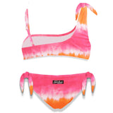 Mädchen-Bikini „Tye Die“ in Orange und Fuchsia