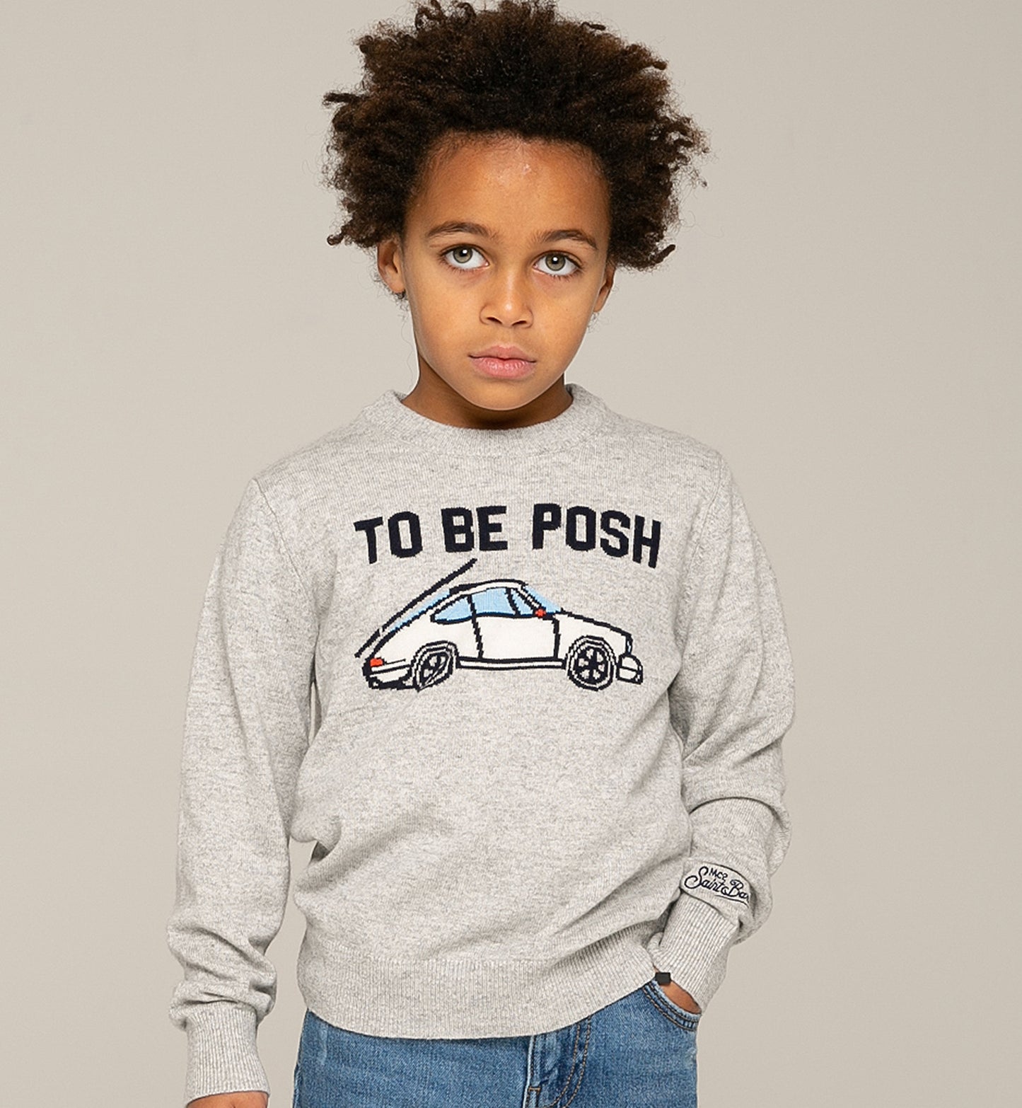 Grey boy sweater To be posh print