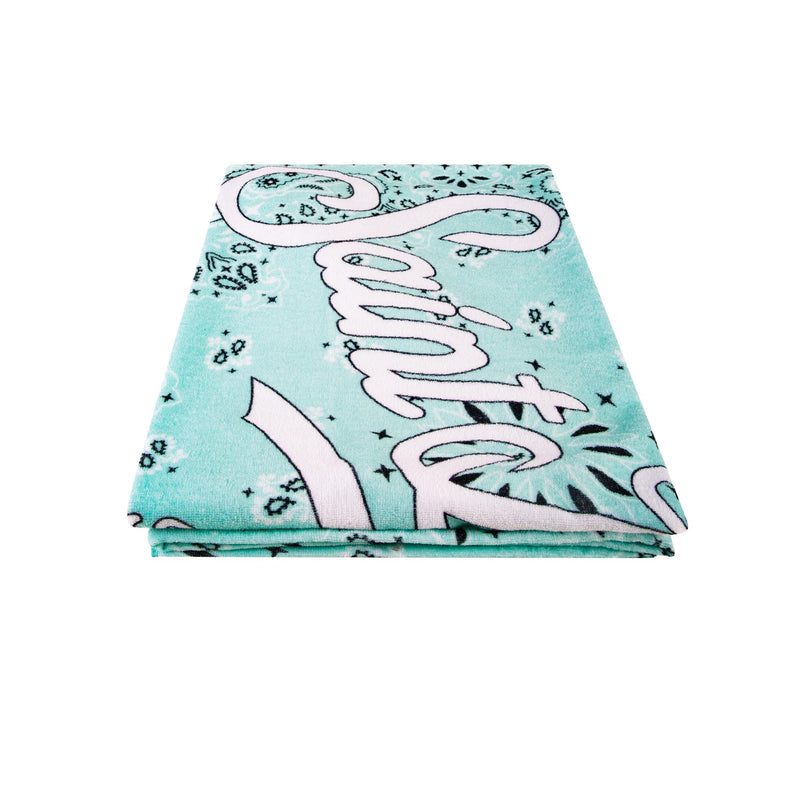 Telo mare con stampa bandana verde acqua