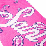 Telo mare con stampa paisley rosa