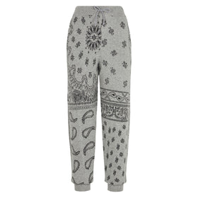 Woman lightweight knit sweatpants with grey bandanna print - MC2 Saint Barth