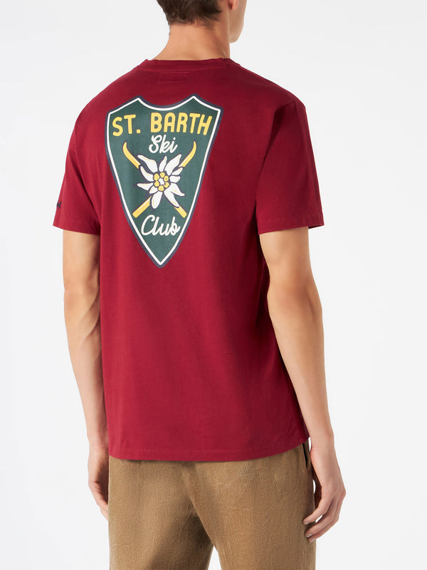 T-shirt uomo bordeaux con stampa