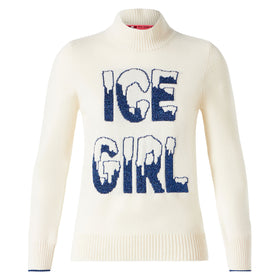 Maglione mezzo dolcevita Ice Girl grafica lurex