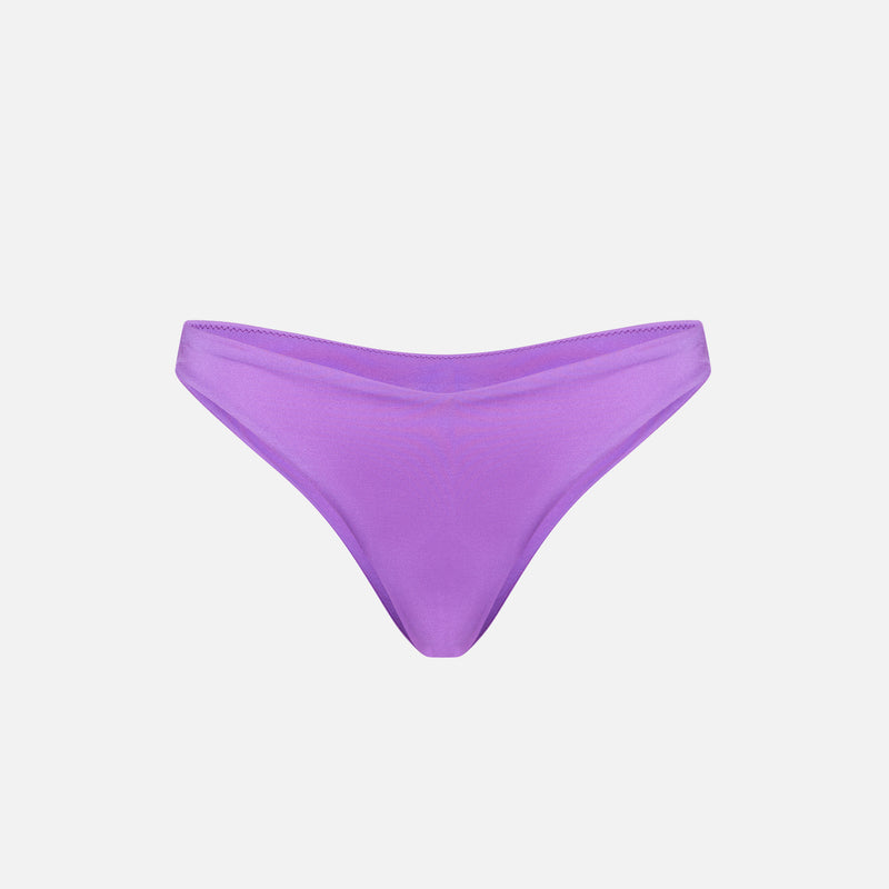 Slip da bagno da donna sgambato viola lucido