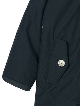 Giacca a vento blu navy con cappuccio da bambino