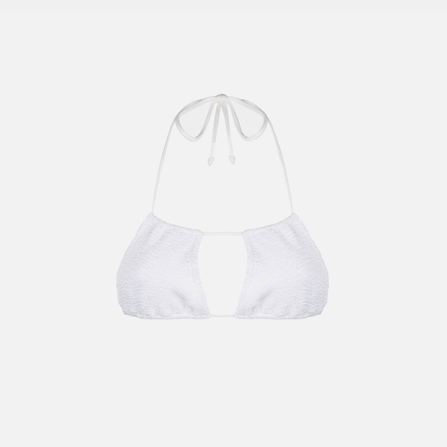 Weißes Crinkle-Bandeau-Top für Damen