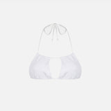 Weißes Crinkle-Bandeau-Top für Damen