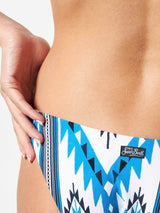 Woman swim briefs with ikat print