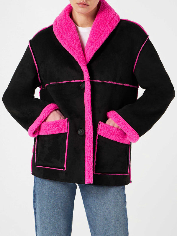 Woman reversible shearling jacket