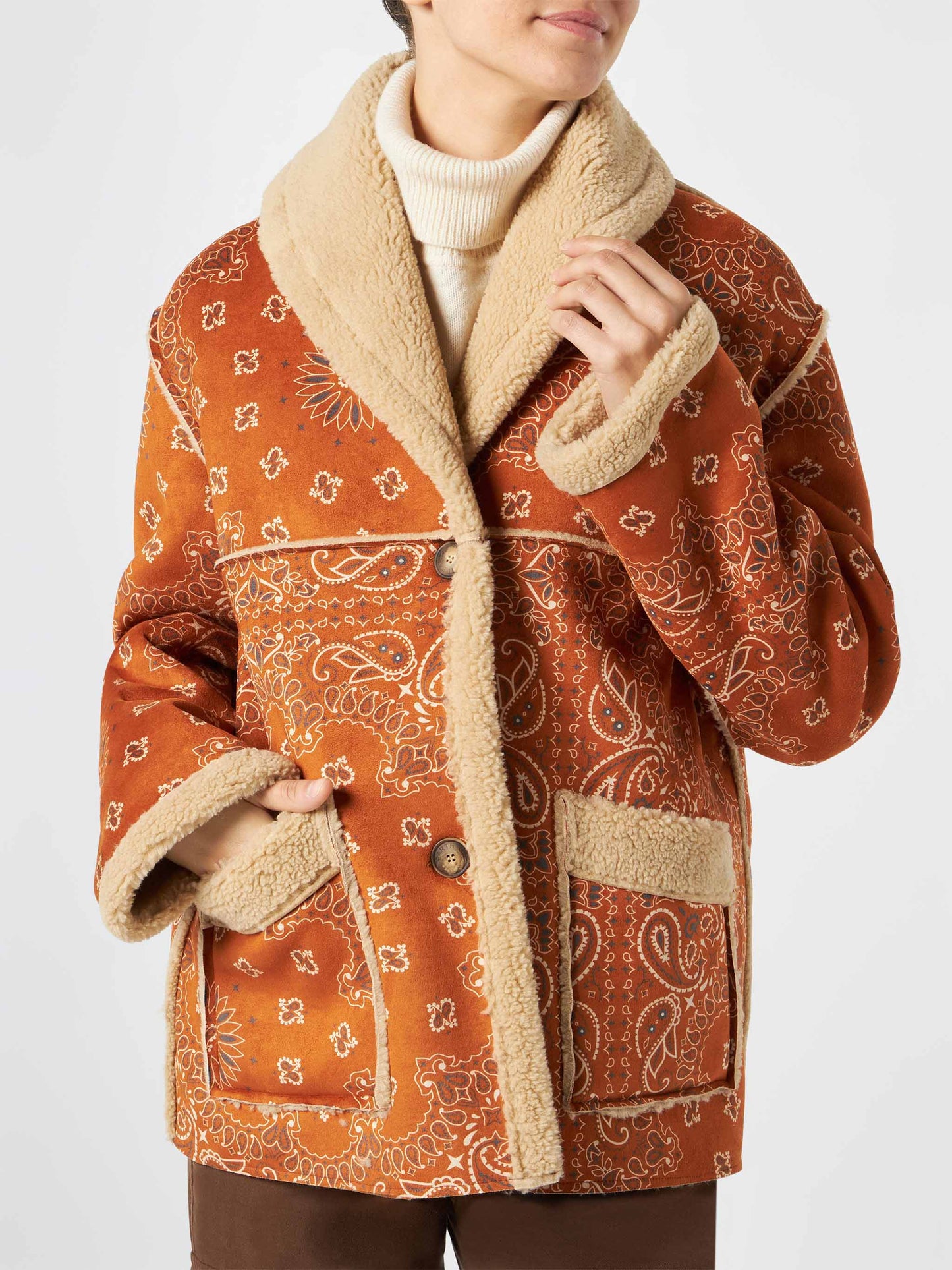 Woman reversible shearling jacket