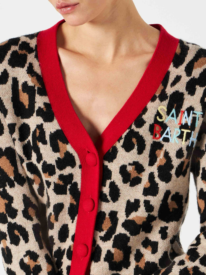 Kurzer Damen-Cardigan mit Saint-Barth-Stickerei