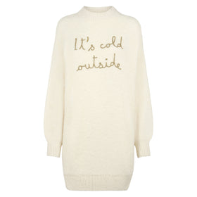 Abito in maglia garzata con ricamo It's cold outside