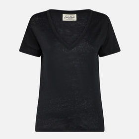 Woman black linen t-shirt - MC2 Saint Barth