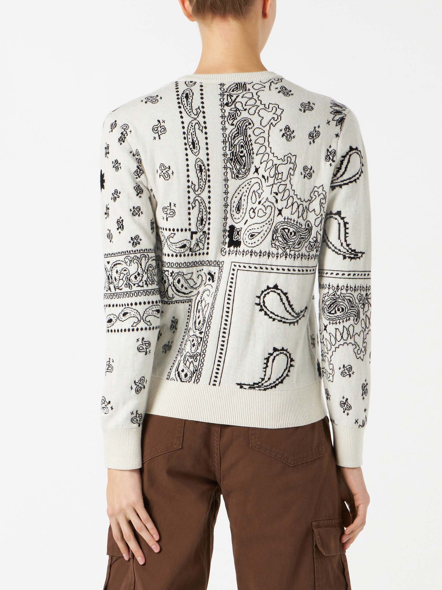 Maglione da donna con ricamo stampa bandana