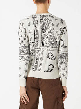 Maglione da donna con ricamo stampa bandana