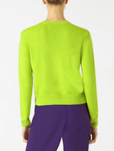 Woman acid green cropped sweater