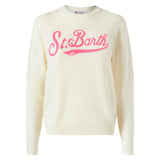 Woman sweater with Saint Barth terry logo