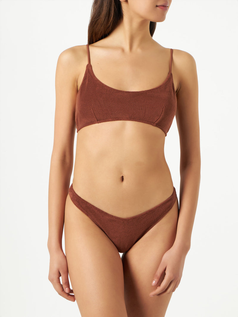 Frottee-Bralette-Bikini für Damen