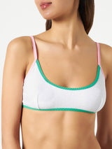 Frottee-Bralette-Badeanzug für Damen