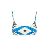 Woman bralette swimsuit with ikat print