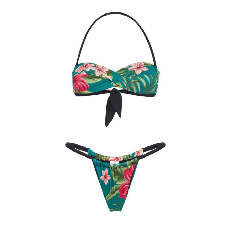 Tropical print cheecky swim briefs