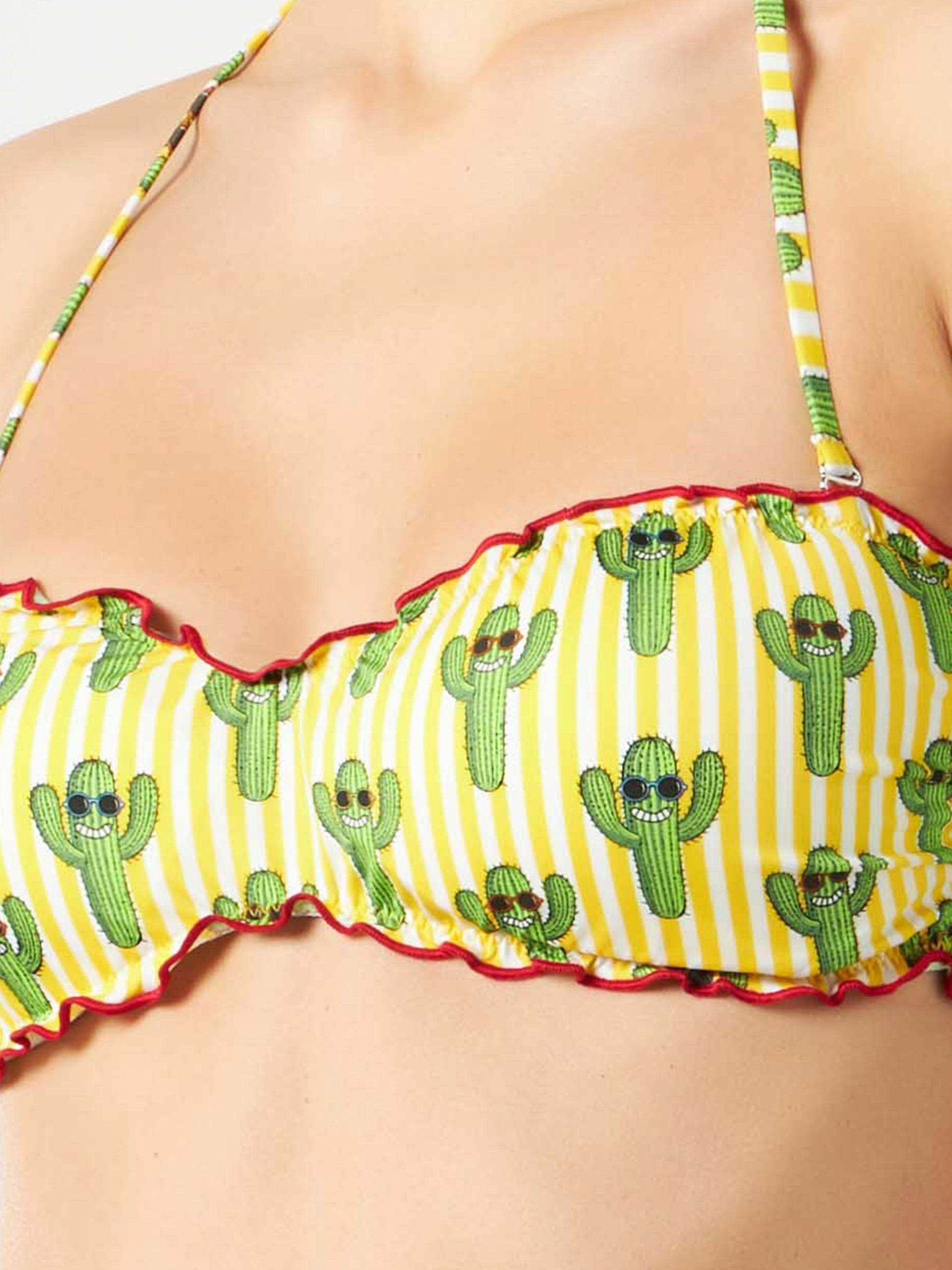 Woman bandeau top with cactus print - MC2 Saint Barth